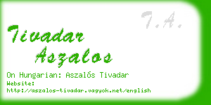 tivadar aszalos business card